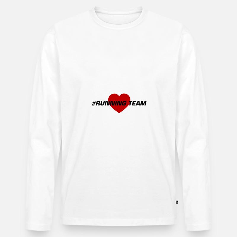 Running Team Herz - Männer Premium Bio Langarmshirt - Weiß