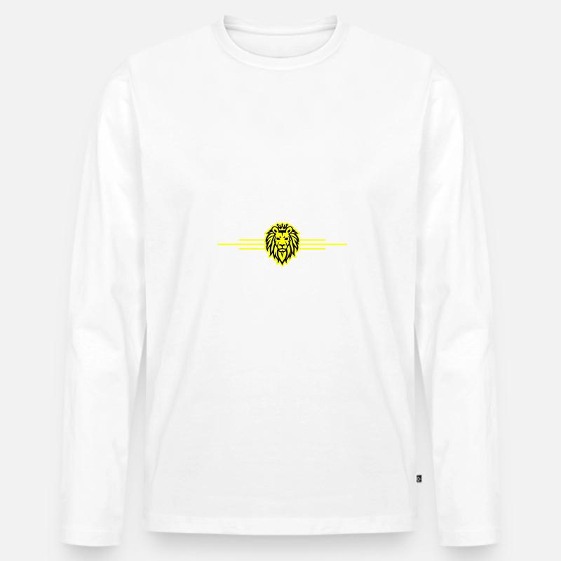 Lion Symbol King Crown - Men's Premium Organic Long Sleeve Shirt - white