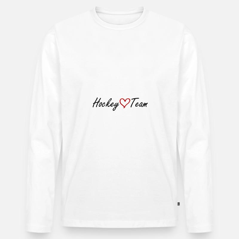Hockey Team Herz - Männer Premium Bio Langarmshirt - Weiß