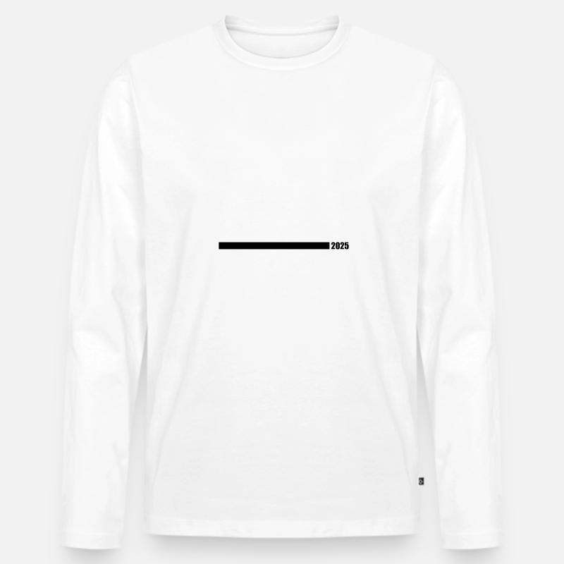 2025 Jahr - Männer Premium Bio Langarmshirt - Weiß