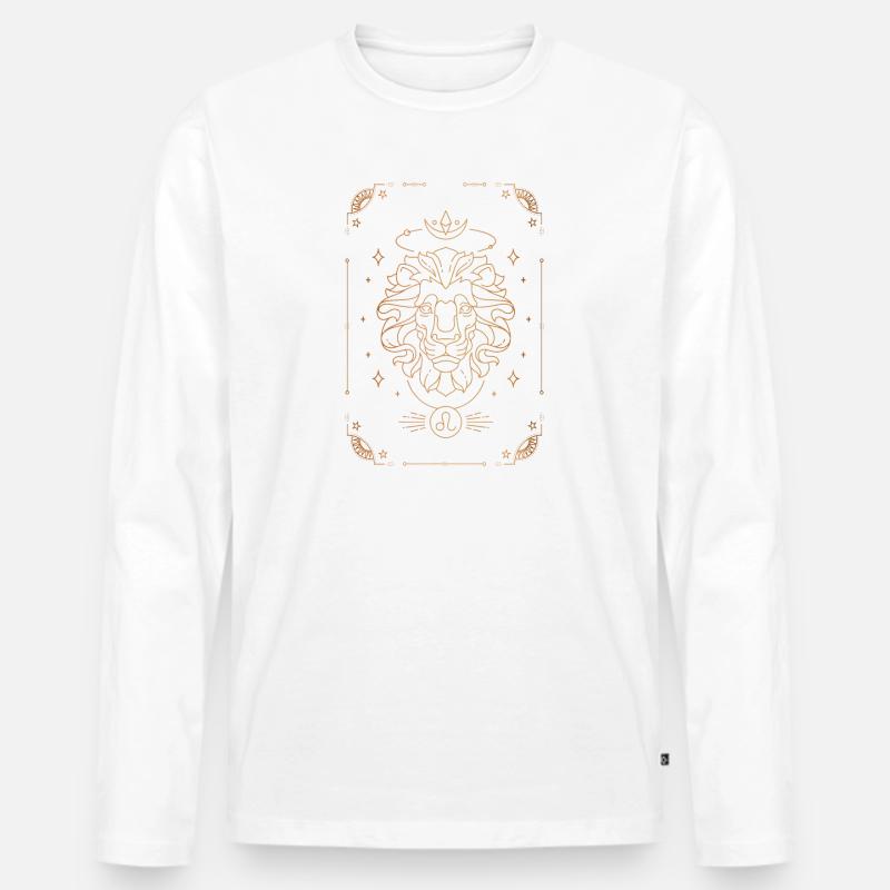 Löwe-Zeichen: Sternbild - Männer Premium Bio Langarmshirt - Weiß