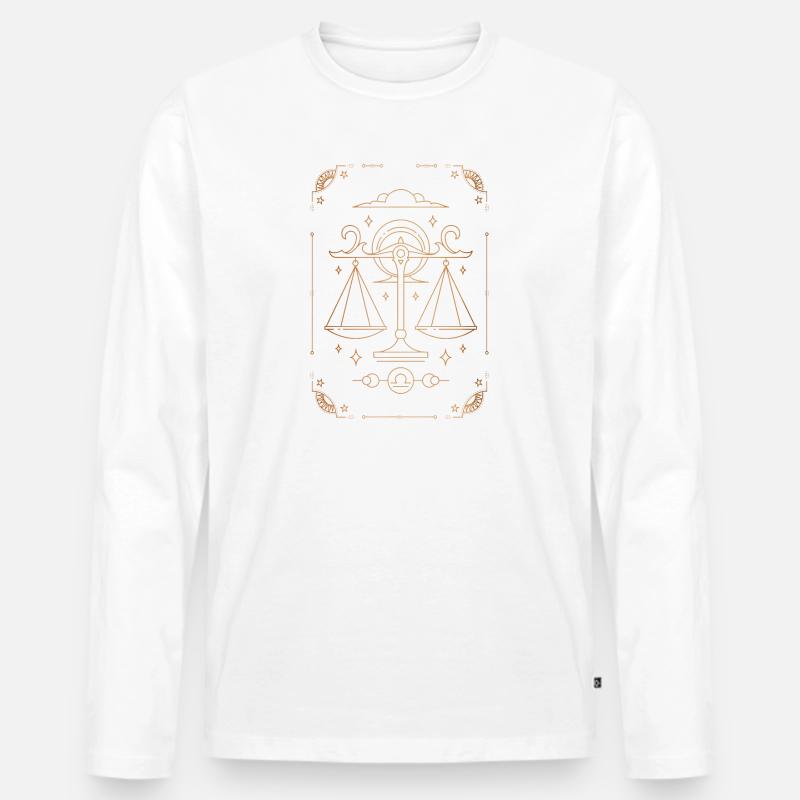 Zeichen der Waage: Sternbild - Männer Premium Bio Langarmshirt - Weiß