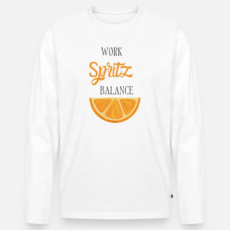Work Spritz Balance - Männer Premium Bio Langarmshirt - Weiß