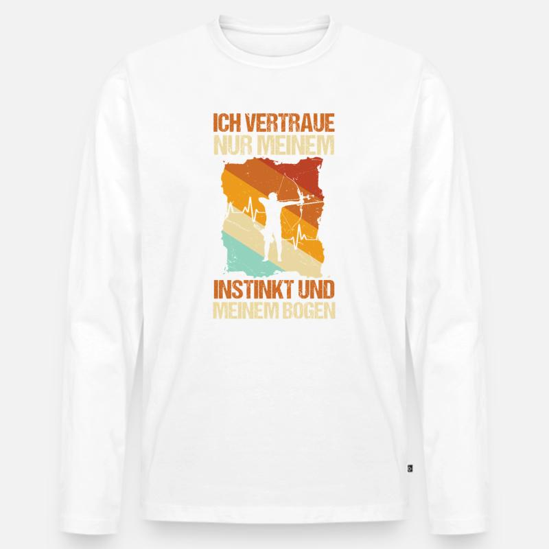 Bogenschütze Bogensport Bogenschießen - Männer Premium Bio Langarmshirt - Weiß