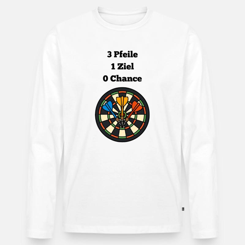 Volltreffer Dartboard Design - Männer Premium Bio Langarmshirt - Weiß