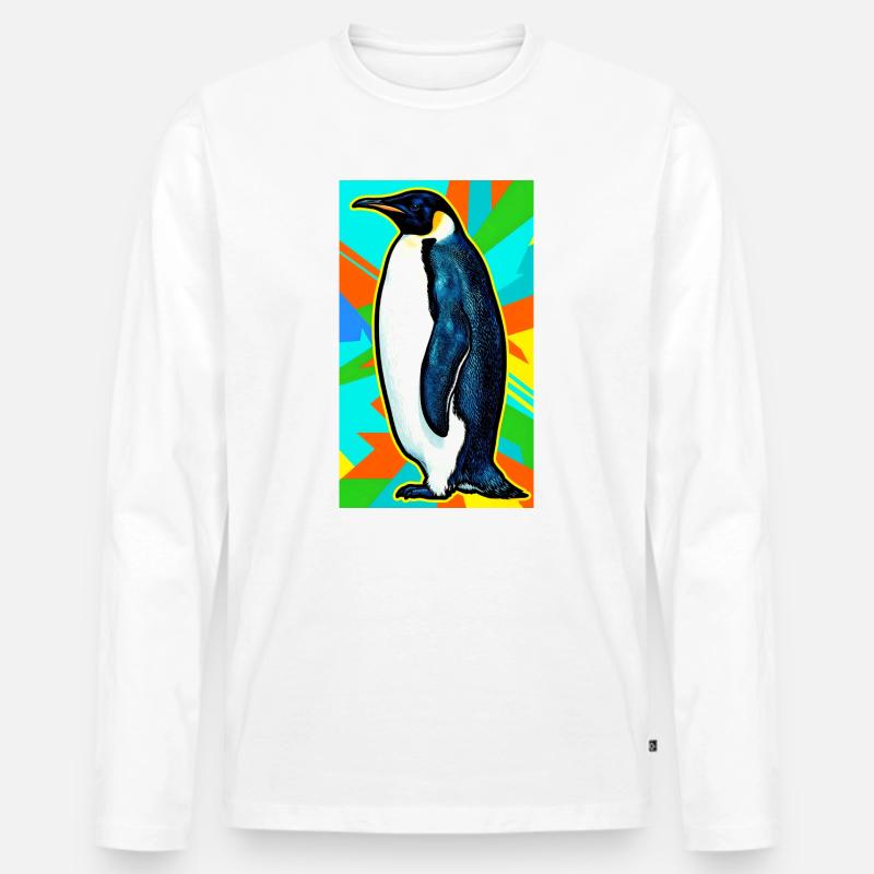 Pinguin - Männer Premium Bio Langarmshirt - Weiß