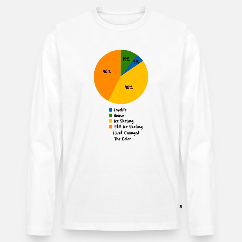 Eislauf-Leben Pie-Chart Eiskunstläufer - Männer Premium Bio Langarmshirt - Weiß