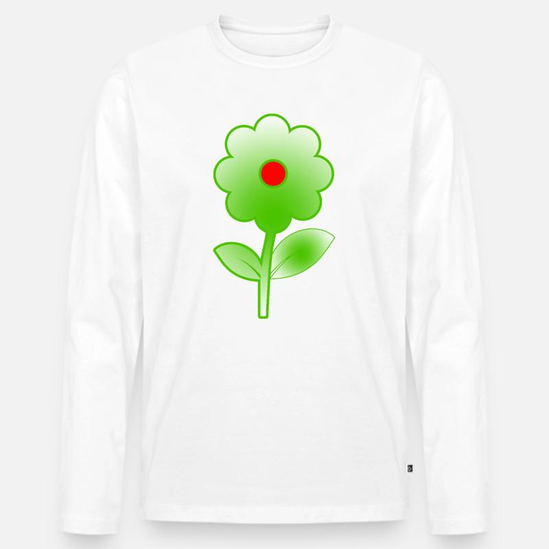 Blumen - Männer Premium Bio Langarmshirt - Weiß