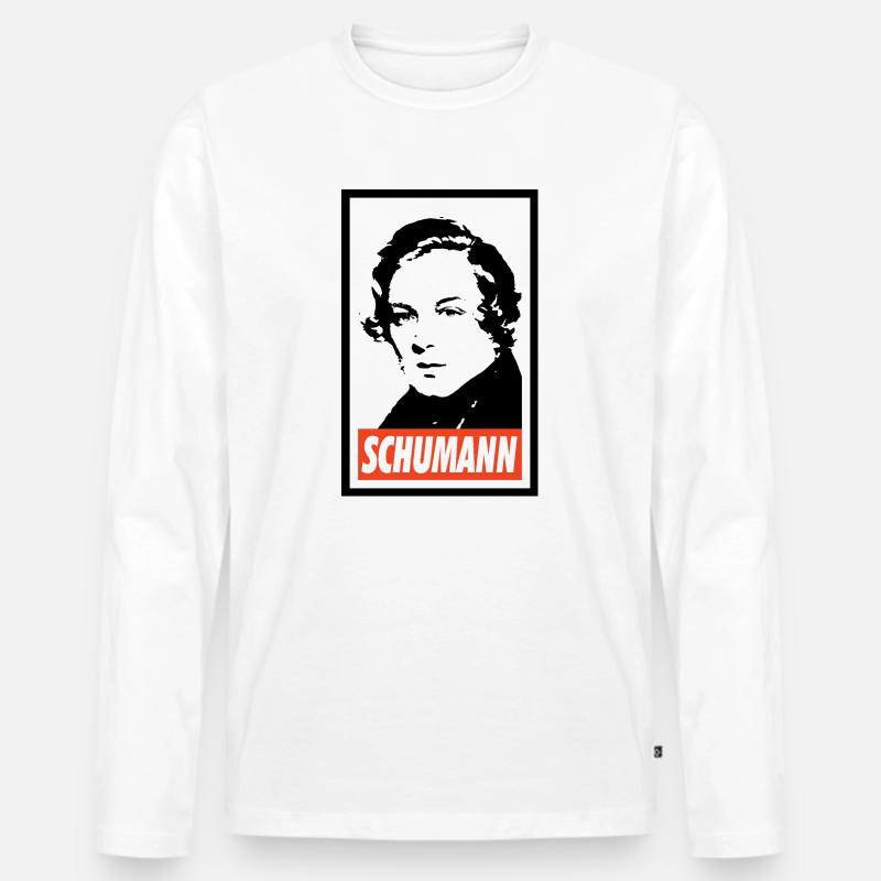 Robert Schumann - Männer Premium Bio Langarmshirt - Weiß