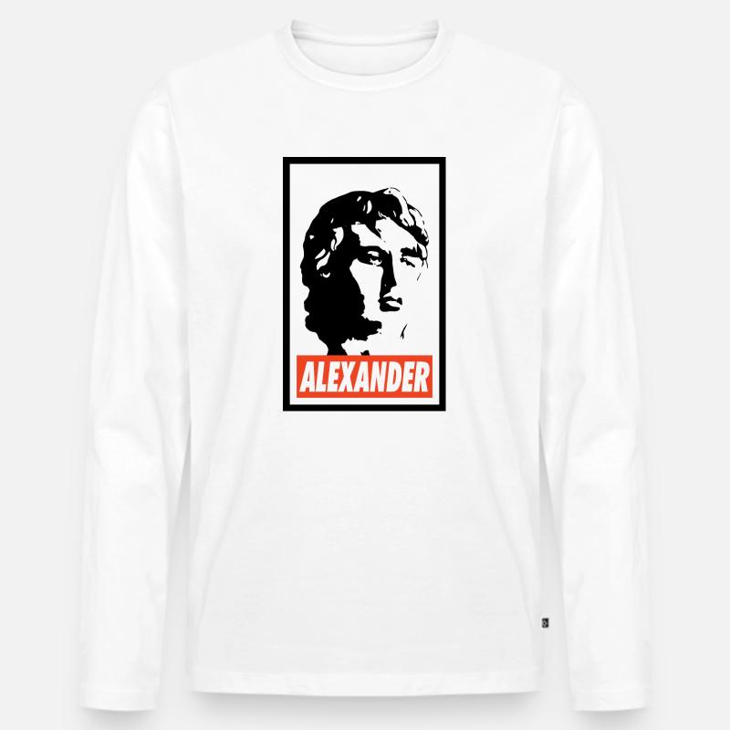 Alexander Hamilton - Männer Premium Bio Langarmshirt - Weiß