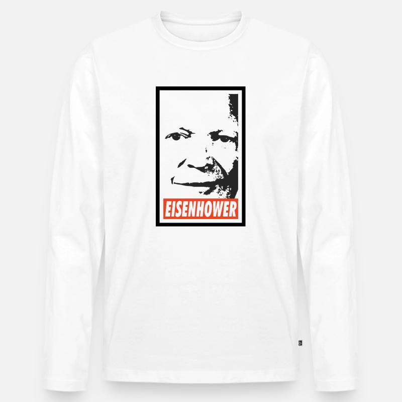 Dwight D. Eisenhower - Männer Premium Bio Langarmshirt - Weiß