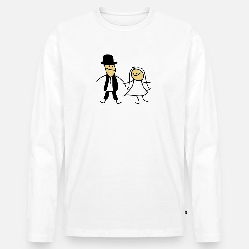 Brautpaar (b) - Männer Premium Bio Langarmshirt - Weiß