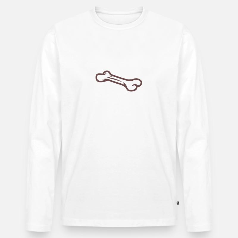 Knochen - Männer Premium Bio Langarmshirt - Weiß
