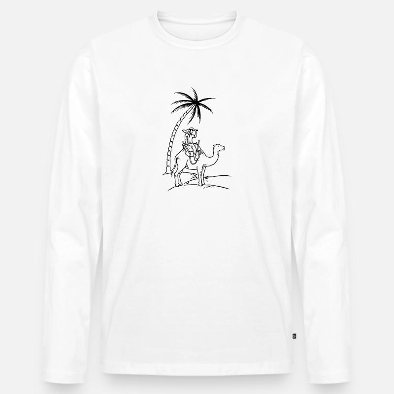 Sahara Expedition - Männer Premium Bio Langarmshirt - Weiß