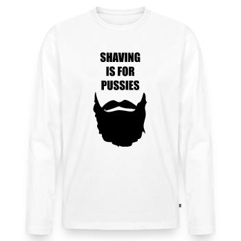 Bart Schnurrbart lustiger Spruch lustige Sprüche - Männer Premium Bio Langarmshirt - Weiß - Vorne - Nico (187cm)