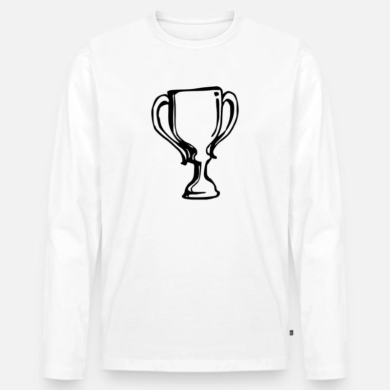 Pokal Sieger Gewinner Geschenkidee - Männer Premium Bio Langarmshirt - Weiß