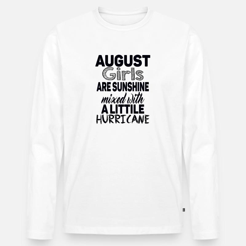 August Mädchen sind Sonnenschein - Männer Premium Bio Langarmshirt - Weiß