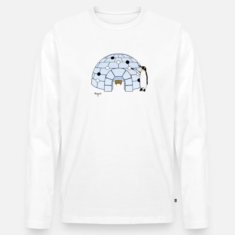 Iglo Go - Männer Premium Bio Langarmshirt - Weiß