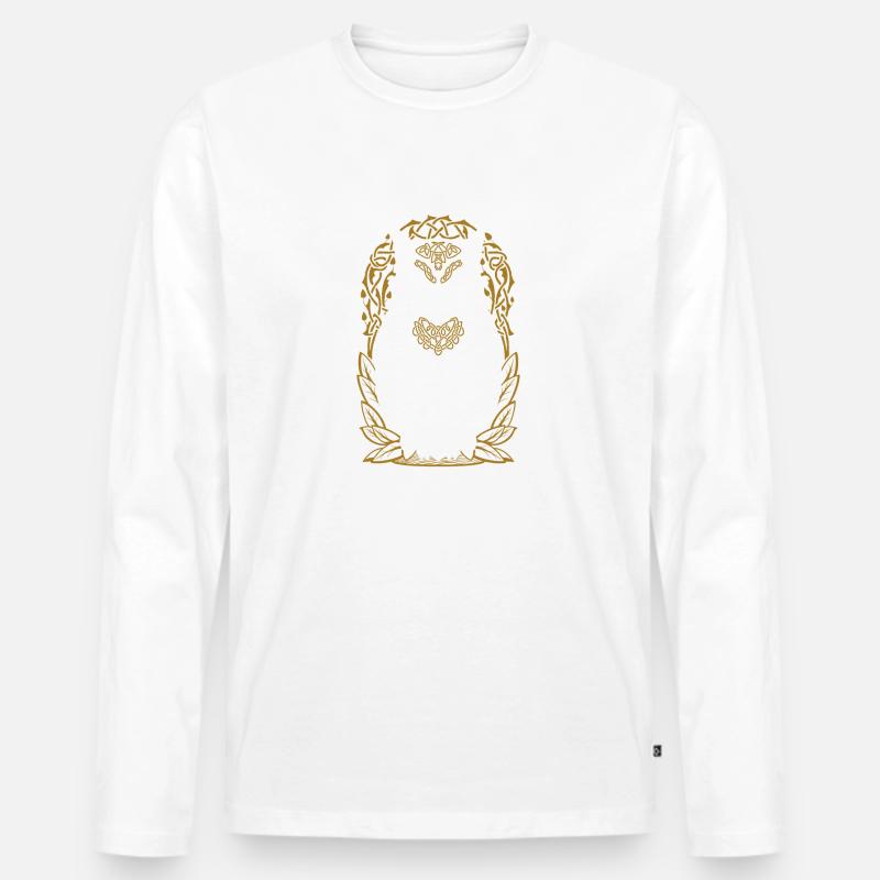 Weiße Eule - Männer Premium Bio Langarmshirt - undefined