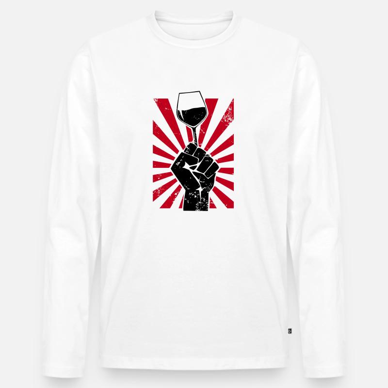 Verrolution - Männer Premium Bio Langarmshirt - Weiß