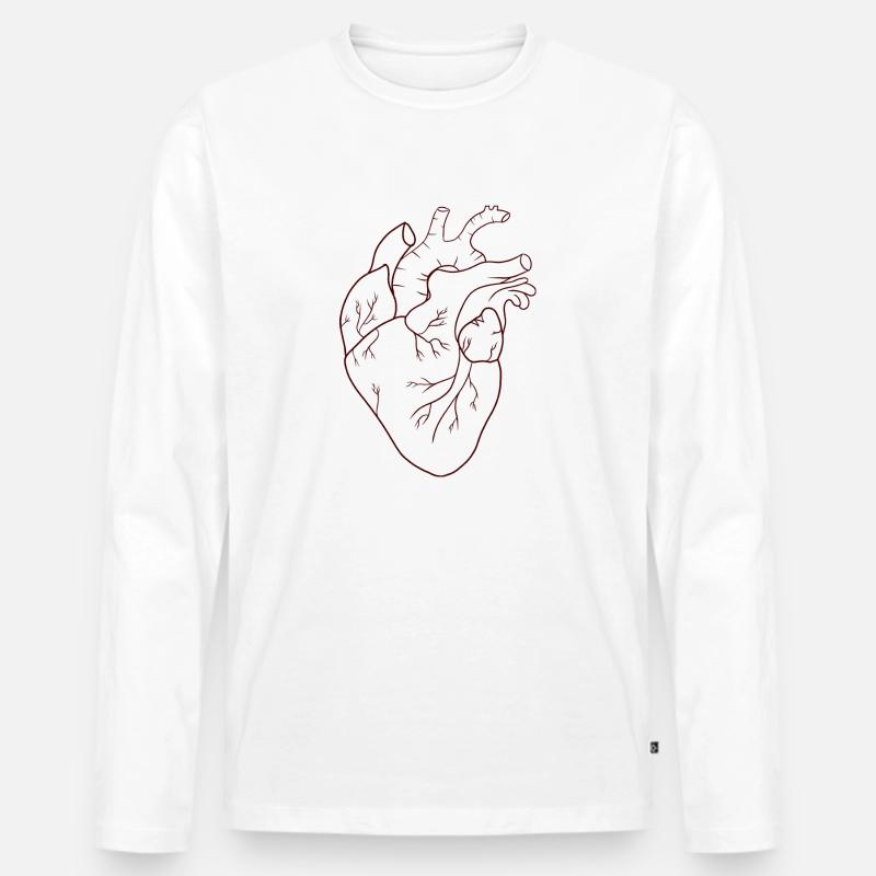Human heart - Männer Premium Bio Langarmshirt - Weiß