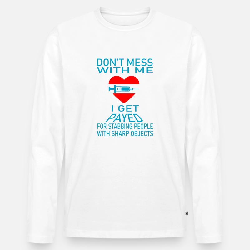 Nurse Krankenschwester Doktor - Männer Premium Bio Langarmshirt - Weiß