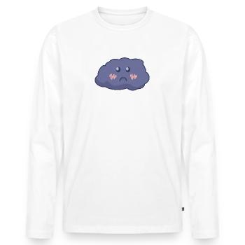 Shy rain cloud that makes it rain - Men's Premium Organic Long Sleeve Shirt - white - Front - Nico (187cm)