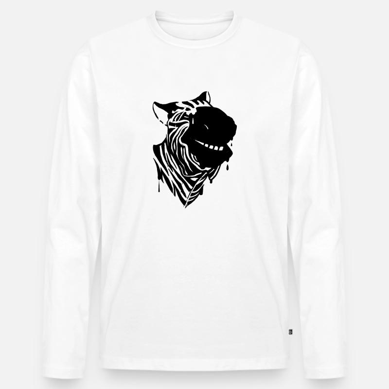 Zebra - Männer Premium Bio Langarmshirt - Weiß