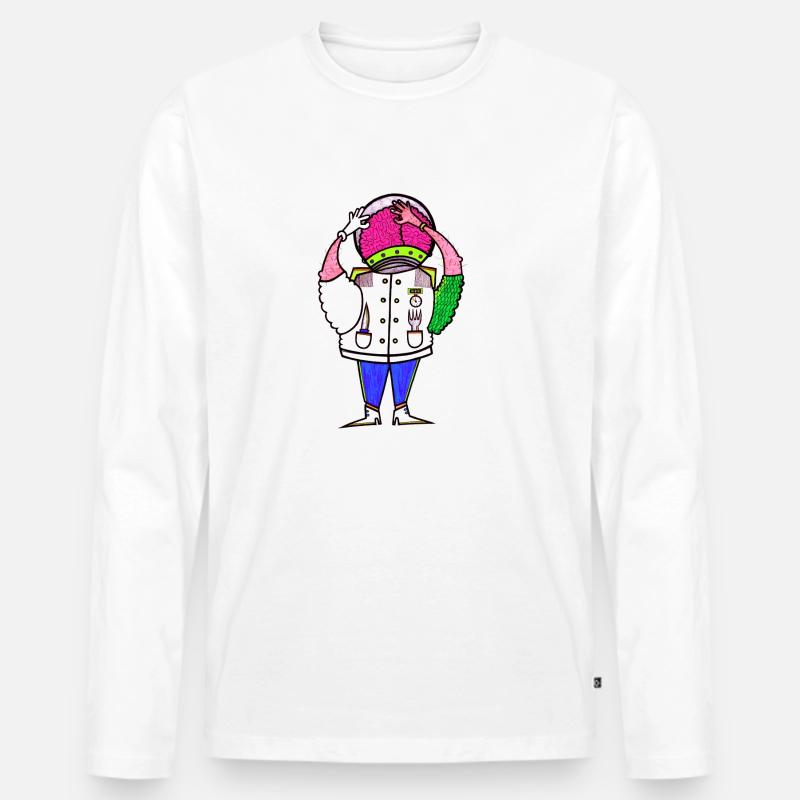 Der Soßen Esser - Männer Premium Bio Langarmshirt - Weiß