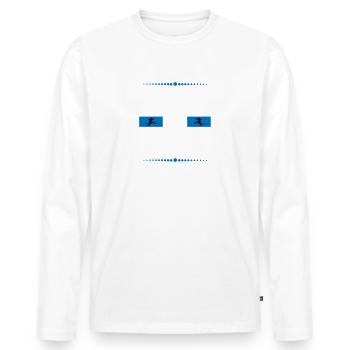Ghupft wia gsprunga - bayerischer Spruch - Männer Premium Bio Langarmshirt - Weiß - Vorne - Nico (187cm)
