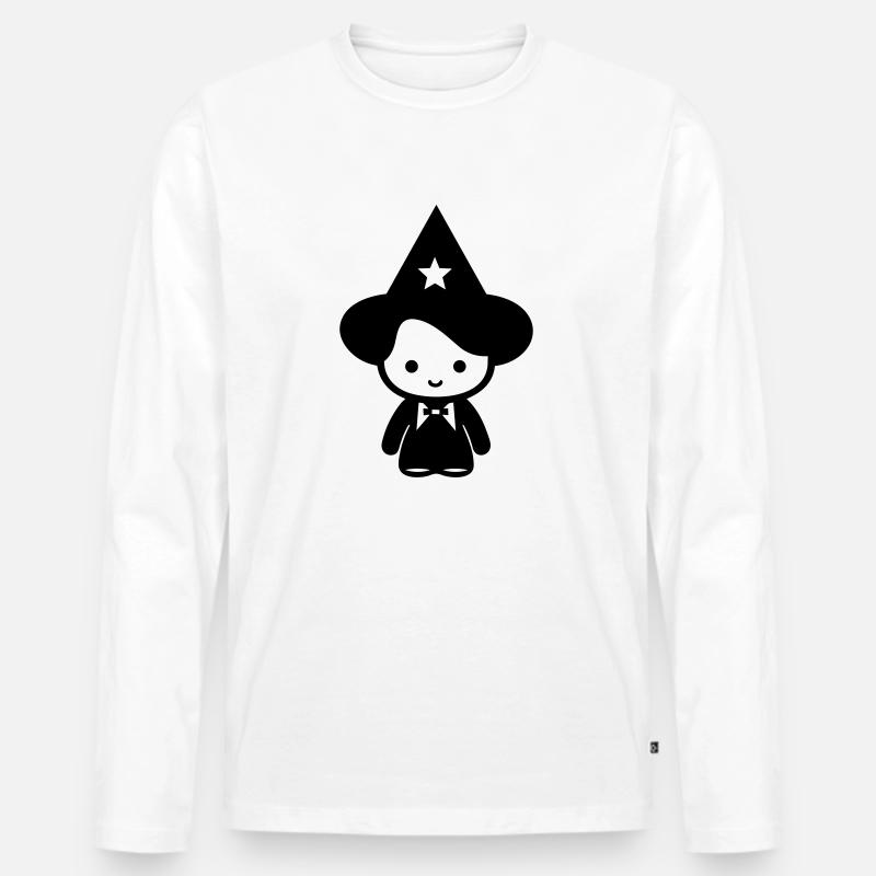 Zauberer - Männer Premium Bio Langarmshirt - Weiß