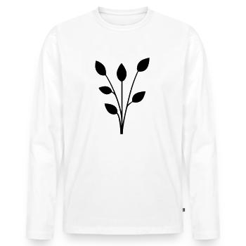Flower with stem - Men's Premium Organic Long Sleeve Shirt - white - Front - Nico (187cm)