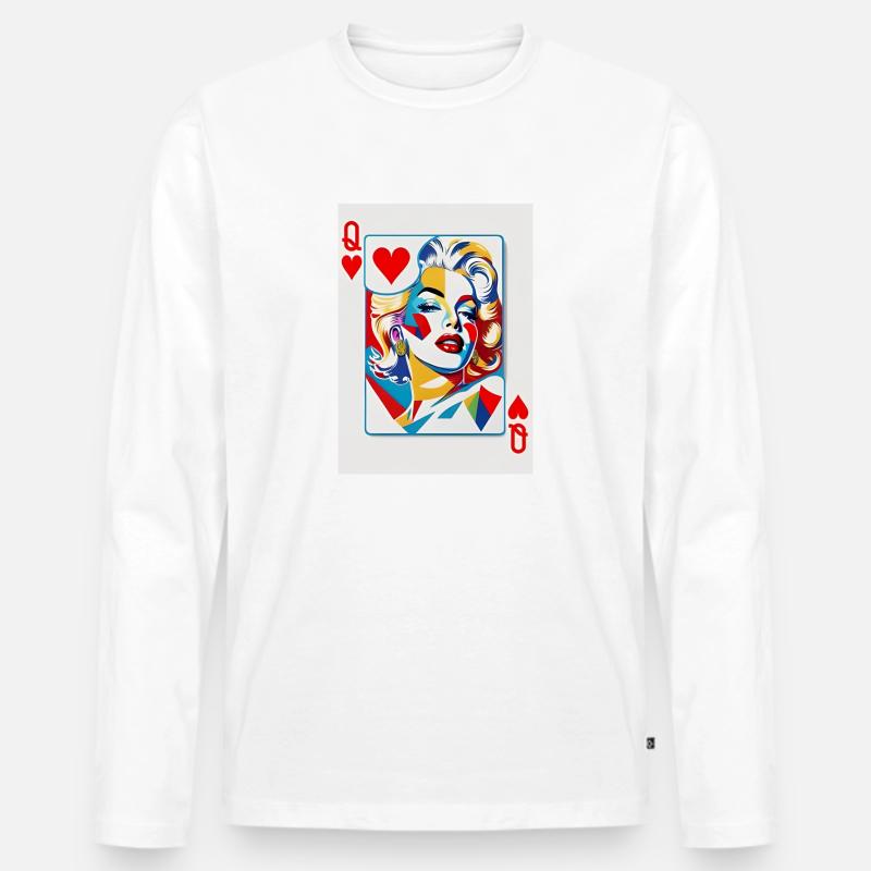 Marylin Monroe - Männer Premium Bio Langarmshirt - Weiß