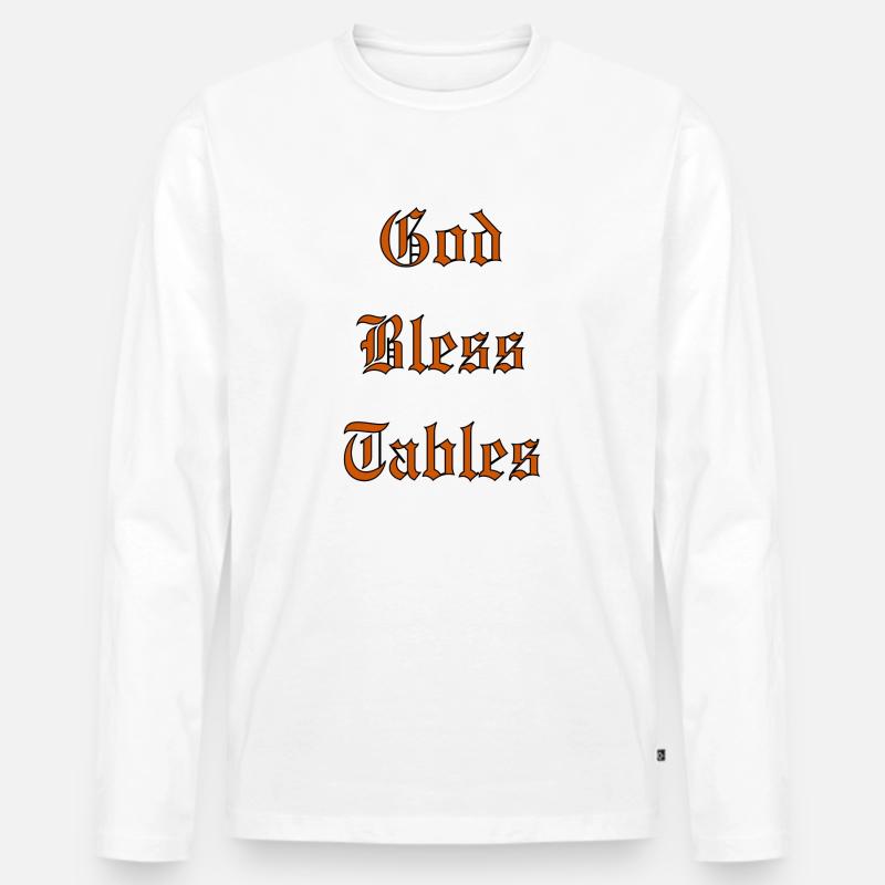 GodBlessTables - Männer Premium Bio Langarmshirt - Weiß