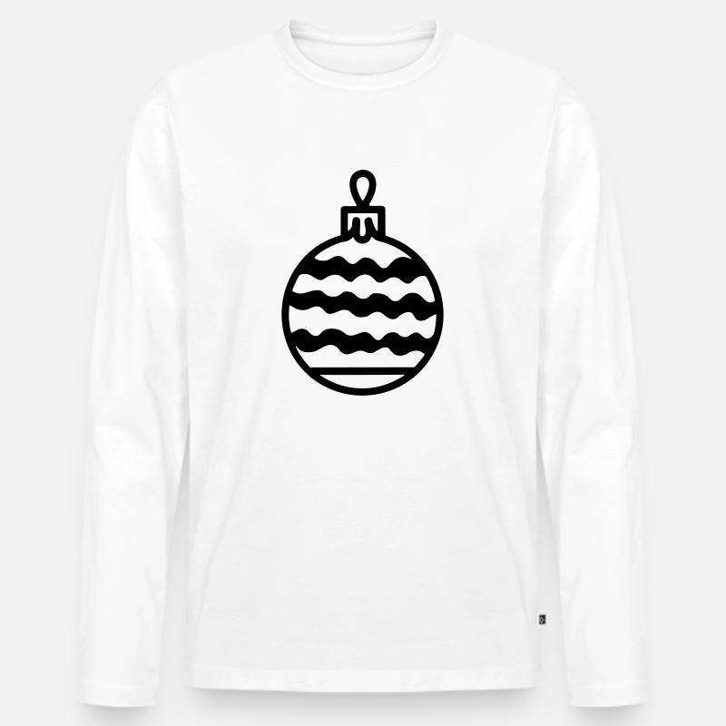 Weihnachtskugel - Männer Premium Bio Langarmshirt - Weiß