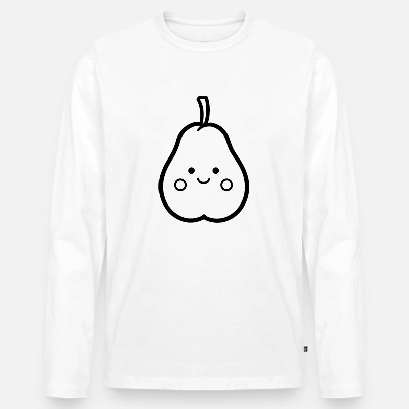 Birne - Männer Premium Bio Langarmshirt - Weiß