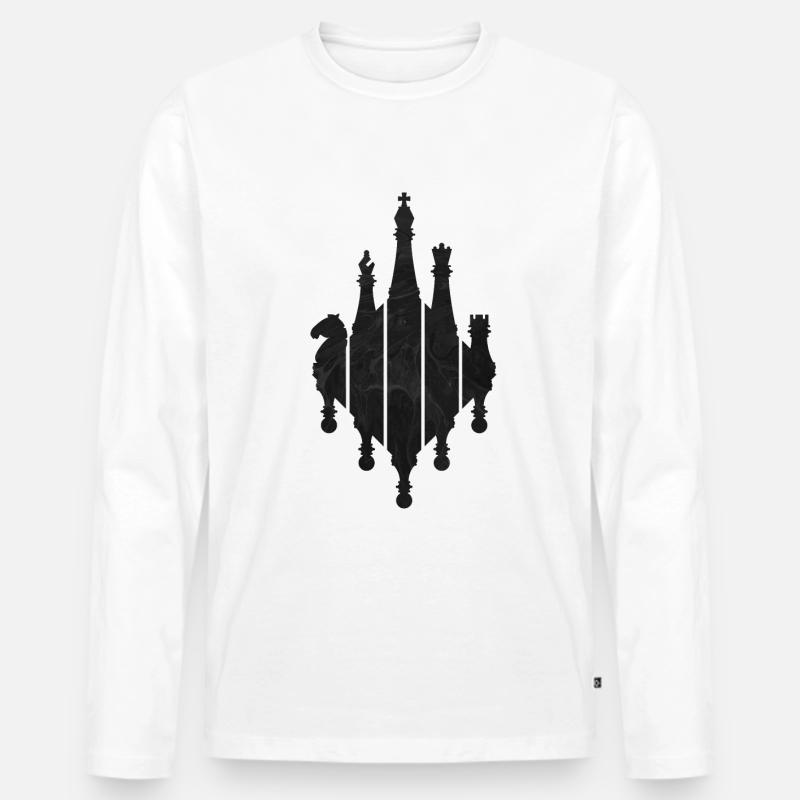 SCHACH SCHACHSPIEL - Männer Premium Bio Langarmshirt - Weiß