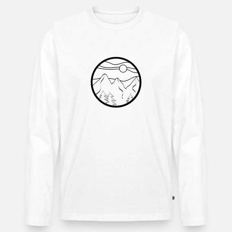 Kreis - Berg - (5) - Männer Premium Bio Langarmshirt - Weiß