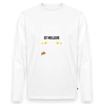 La vie de papy est meilleure t-shirt pêcheur - T-shirt manches longues Premium bio Homme - blanc - Devant - Nico (187cm)