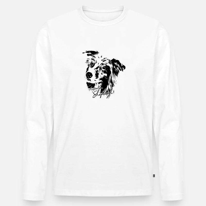 Australian Shepherd - Männer Premium Bio Langarmshirt - Weiß