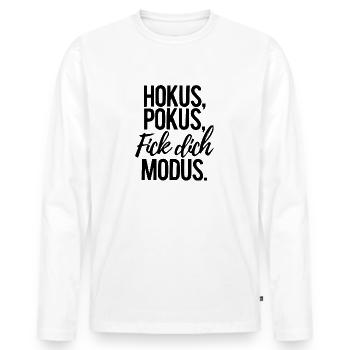 Hokus Pokus Fick Dich Modus Spruch Sarkasmus - Männer Premium Bio Langarmshirt - Weiß - Vorne - Nico (187cm)