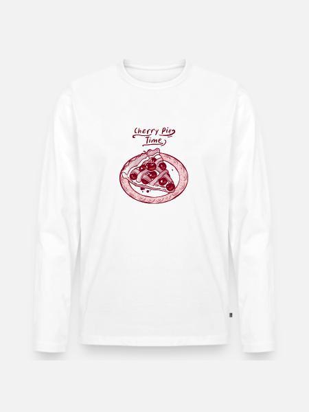 Cherry Pie Time - Men's Premium Organic Long Sleeve Shirt - white