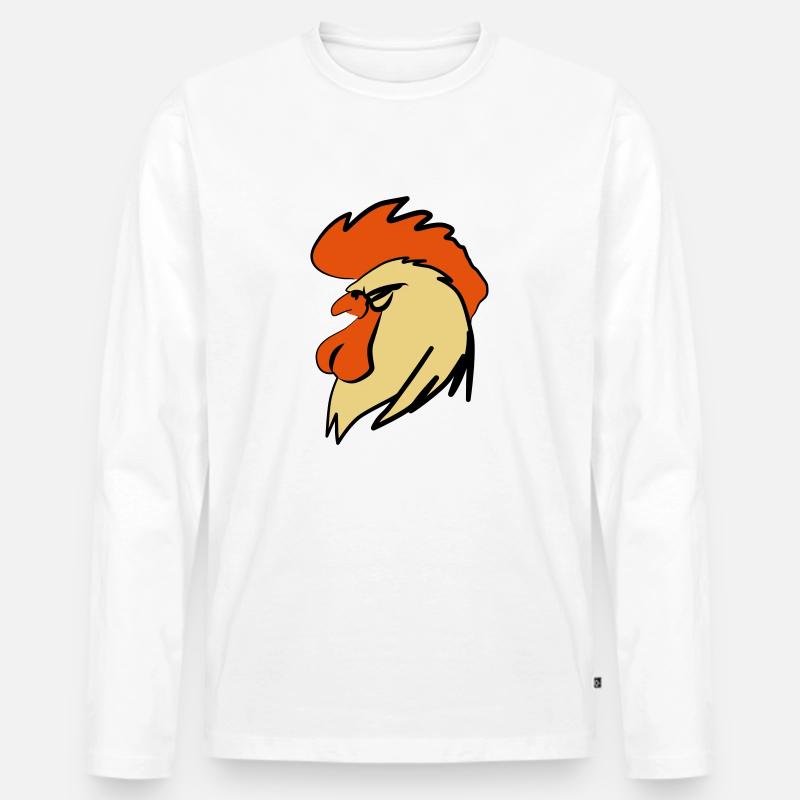 ROOSTER BOOSTER - Männer Premium Bio Langarmshirt - Weiß