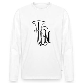 Tuba - T-shirt manches longues Premium bio Homme - blanc - Devant - Nico (187cm)