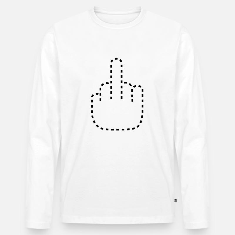 dashed_fuck_you_1c - Männer Premium Bio Langarmshirt - Weiß