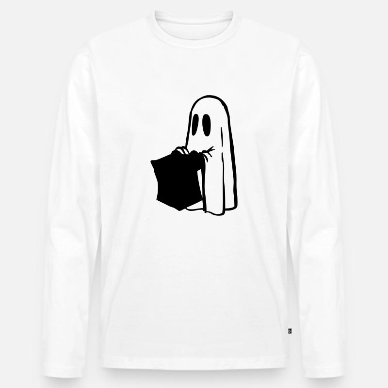 Halloween - Männer Premium Bio Langarmshirt - Weiß