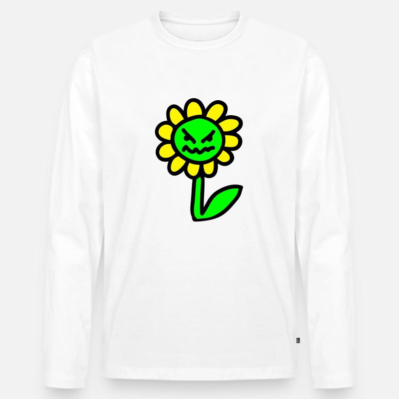 böse Blume - 3 - Männer Premium Bio Langarmshirt - Weiß