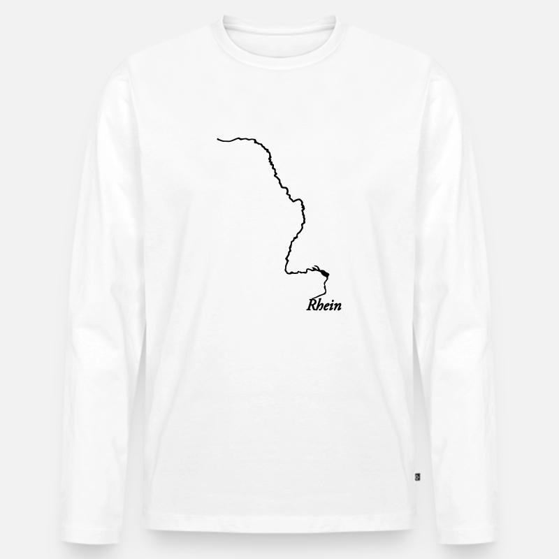 Rhein - Männer Premium Bio Langarmshirt - Weiß