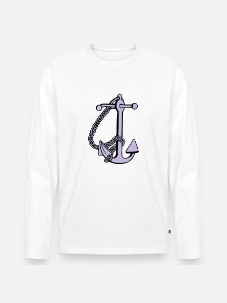 anchor - anker - Männer Premium Bio Langarmshirt - Weiß