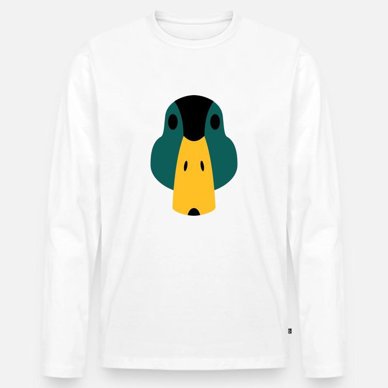 Ente / stilisiert - Männer Premium Bio Langarmshirt - Weiß